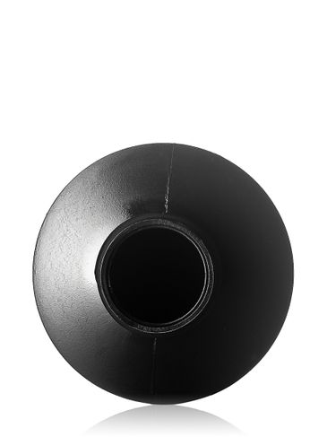 8 oz black HDPE plastic cylinder round bottle with 24-410 neck finish