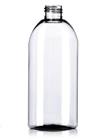 8 oz clear PET plastic capri oval bottle with 24-410 neck finish