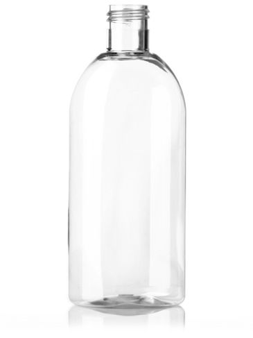 8 oz clear PET plastic capri oval bottle with 24-415 neck finish