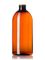 8 oz amber PET plastic capri oval bottle with 24-410 neck finish