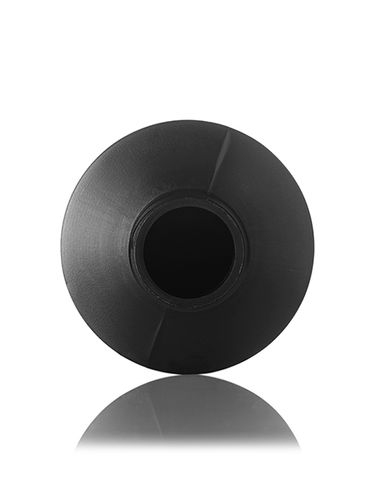 8 oz black HDPE plastic cylinder round bottle with 24-410 neck finish