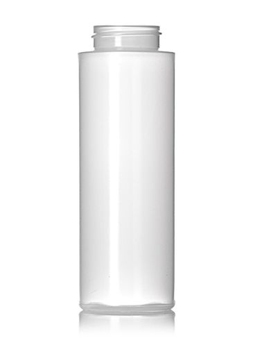 8 oz natural-colored LDPE plastic cylinder round bottle with 38-400 neck finish