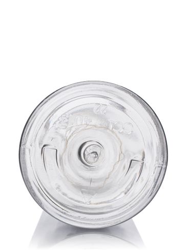 8 oz clear 25% PCR PET plastic cosmo round bottle with 24-410 neck finish