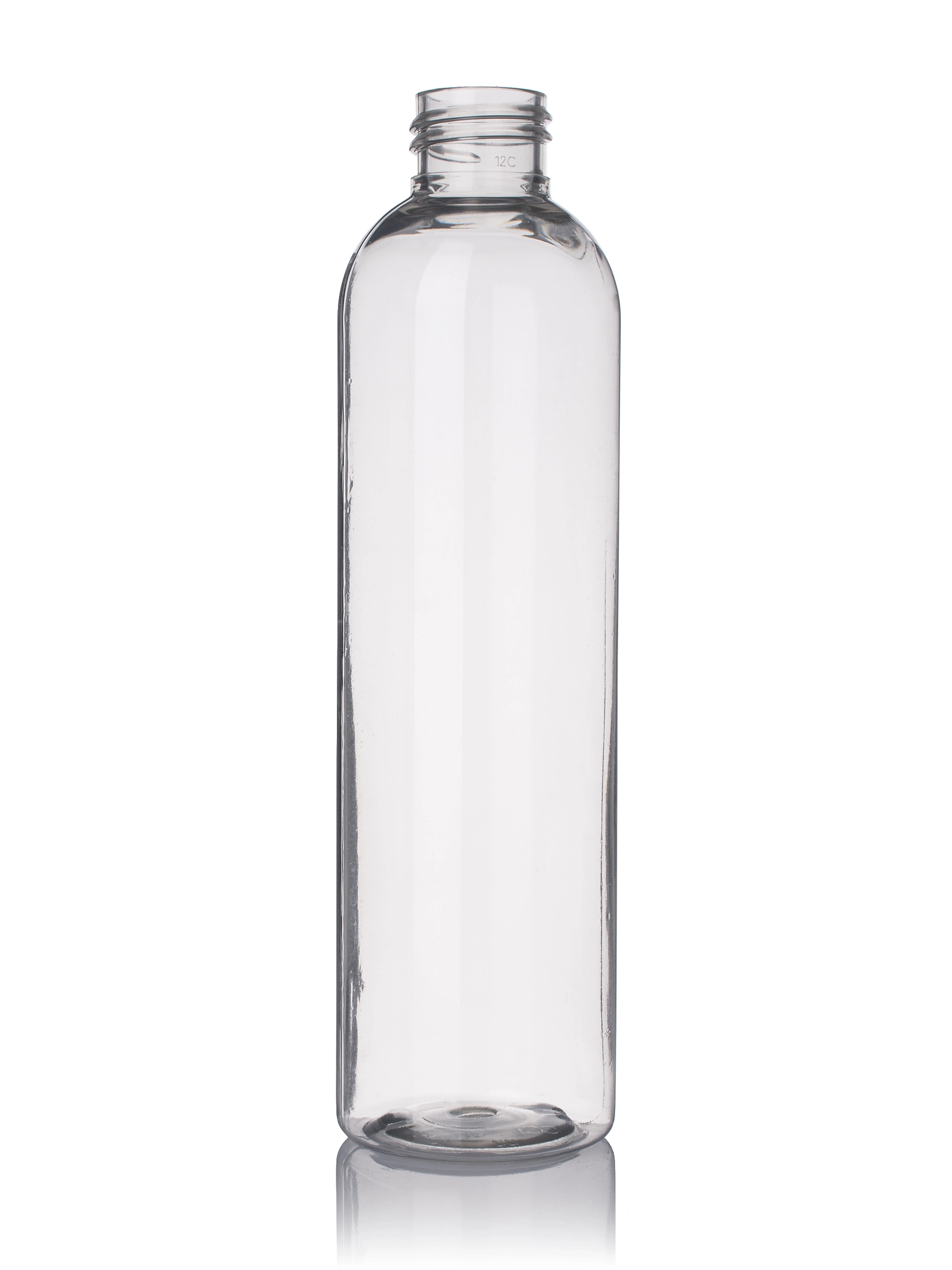 8 oz Clear 25% PCR PET Plastic Cosmo Round Bottle – B311CLPCR25