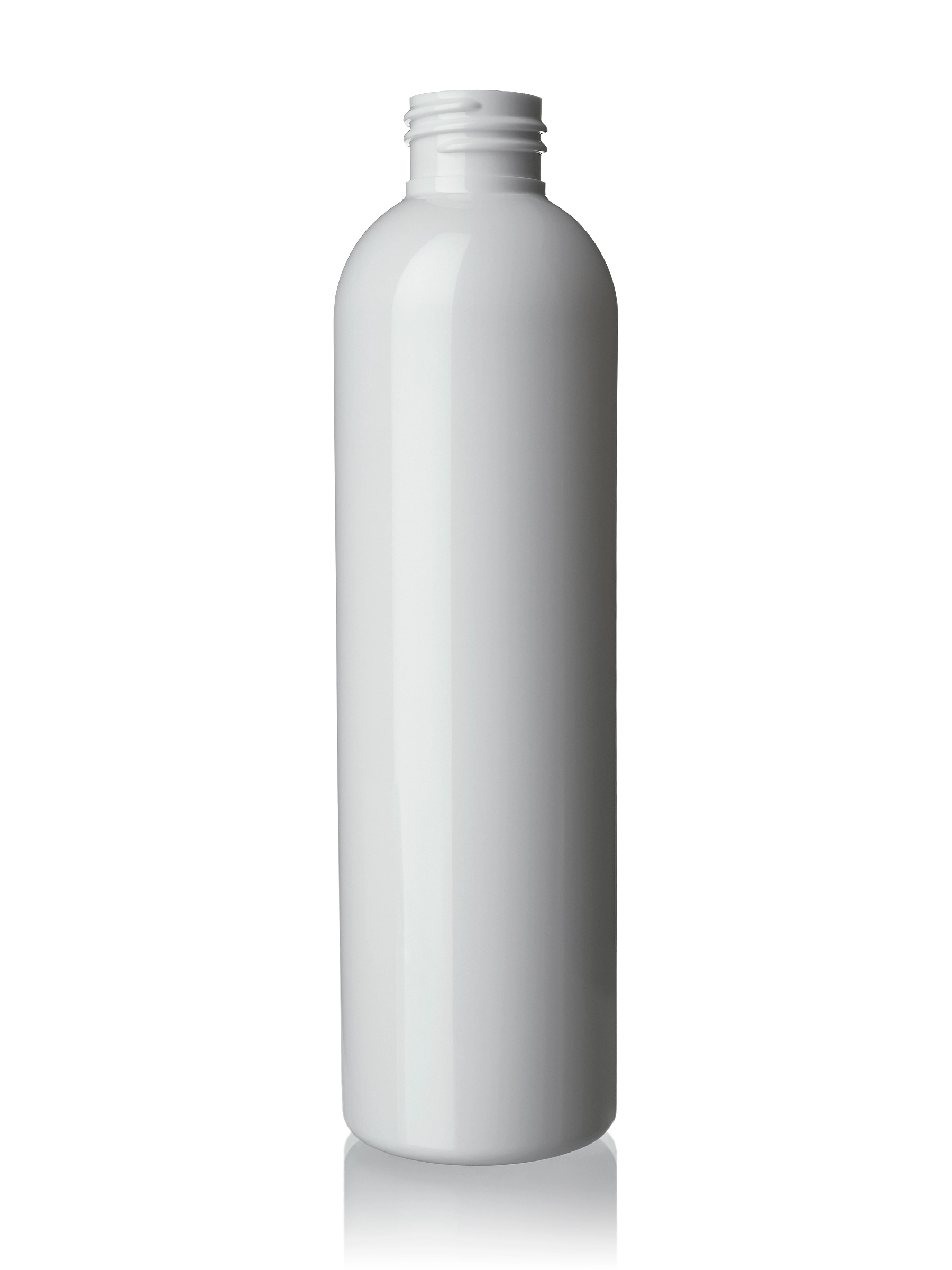 8 oz White PET Plastic Cosmo Round Bottle – B311WH