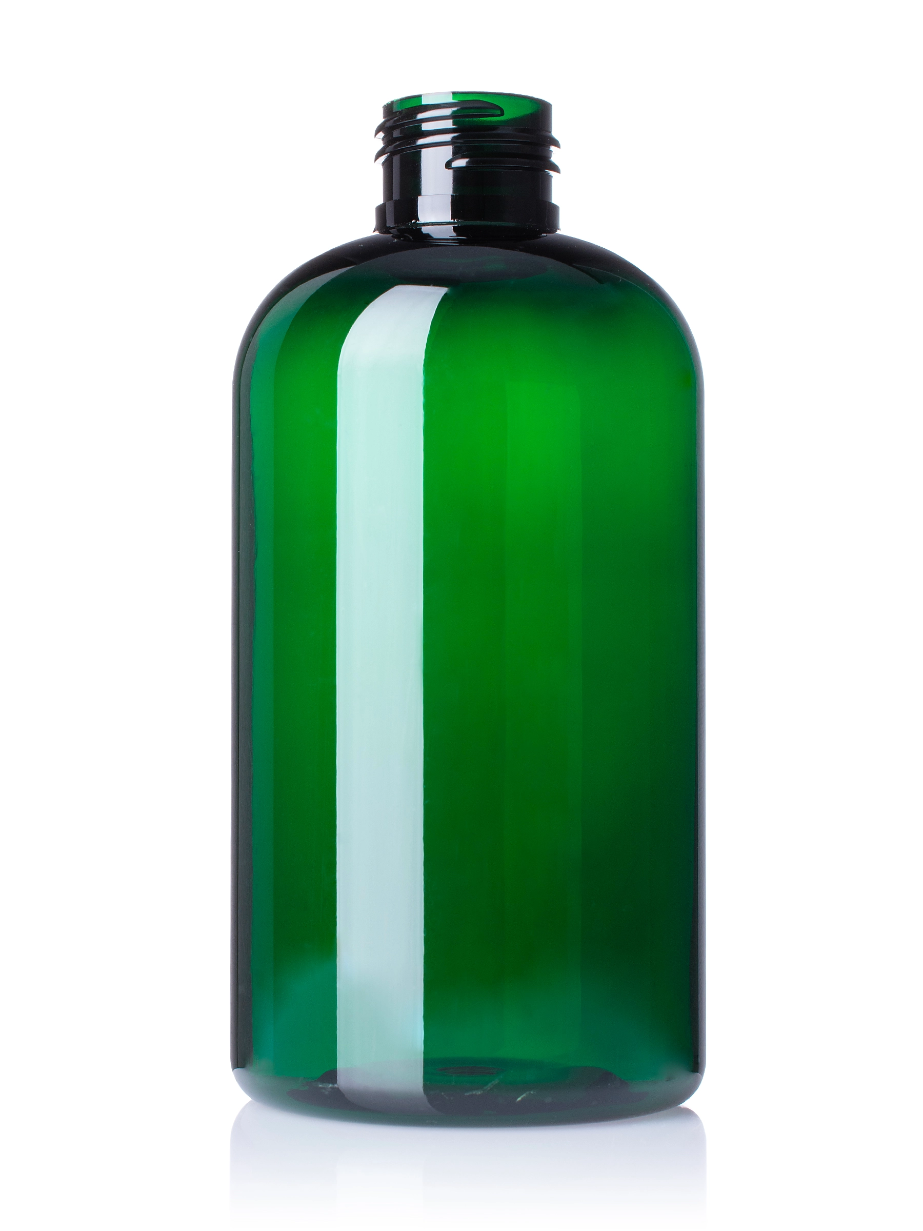 8 oz Green PET Plastic Squat Boston Round Bottle – B315GN