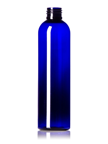 8 oz Cobalt Blue PET Plastic Cosmo Round Bottle – B316