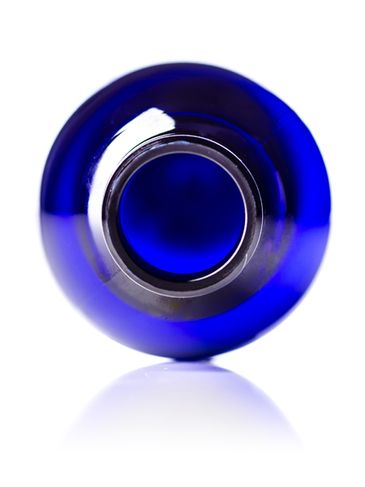 8 oz cobalt blue PET plastic cosmo round bottle with 24-410 neck finish