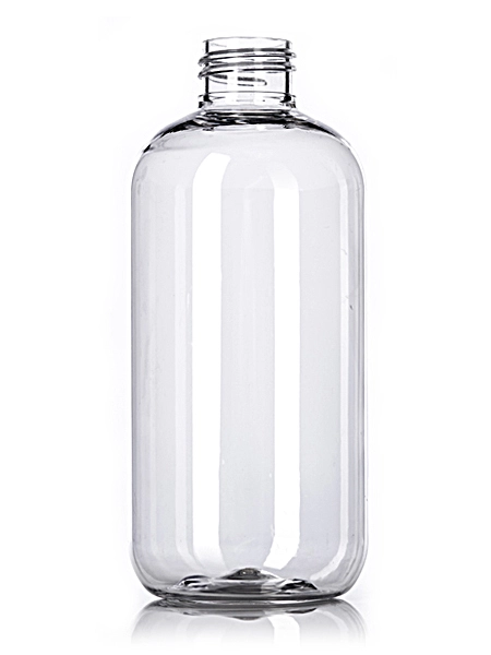 8 oz Clear PET Plastic Boston Round Bottle – B320
