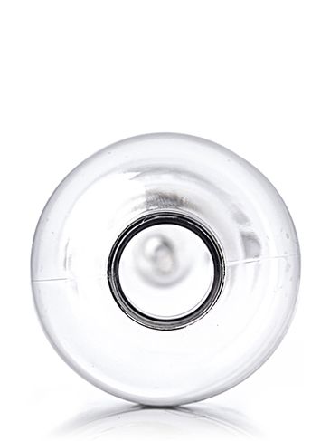 8 oz clear PET plastic boston round bottle with 24-410 neck finish