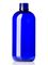 8 oz cobalt blue PET plastic boston round bottle with 24-410 neck finish