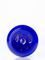 8 oz cobalt blue PET plastic boston round bottle with 24-410 neck finish