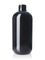 8 oz dark amber PET plastic boston round bottle with 24-410 neck finish