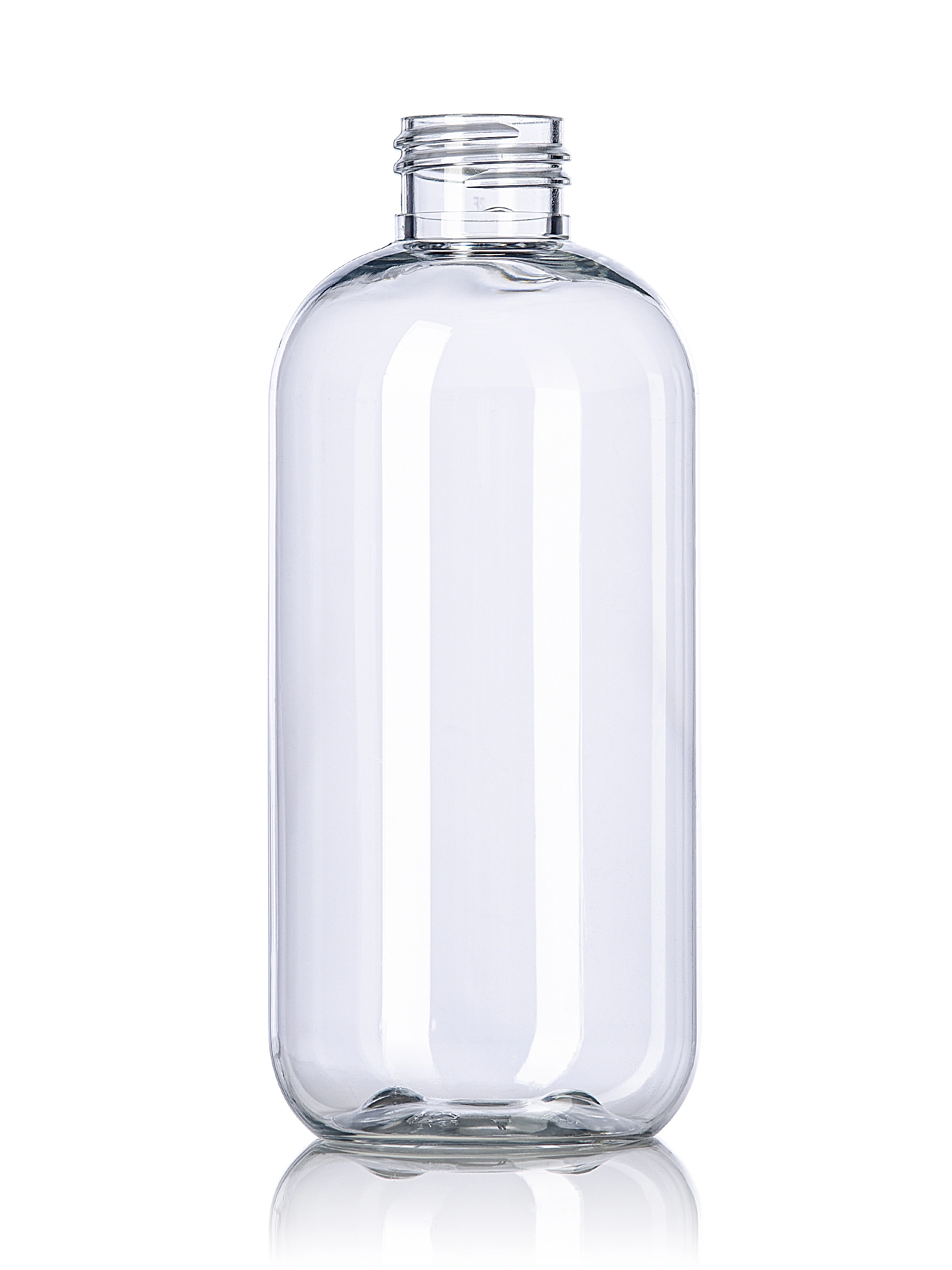 8 oz Clear PET Plastic Boston Round Bottle – B321