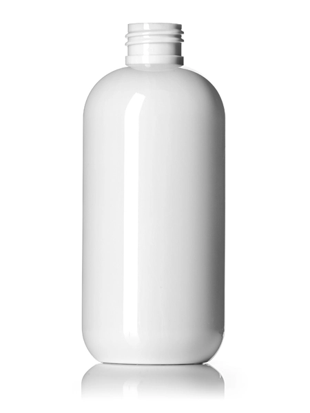 8 oz White PET Plastic Boston Round Bottle – B321W
