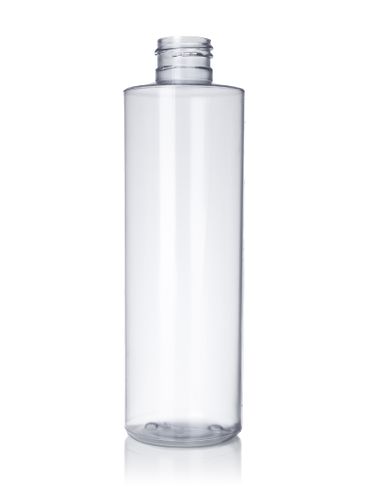 8 oz clear PVC plastic cylinder round bottle with 24-410 neck finish