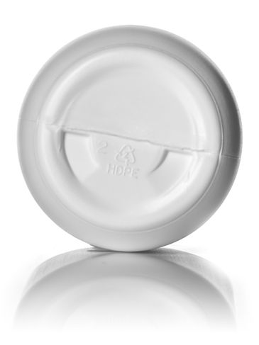 8 oz white HDPE plastic boston round bottle with 24-410 neck finish