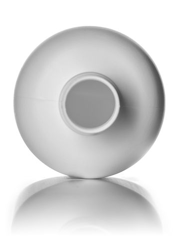 8 oz white HDPE plastic boston round bottle with 24-410 neck finish