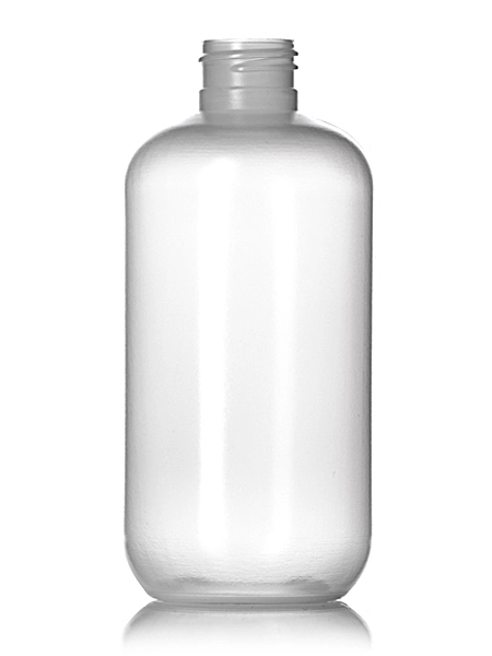 8 oz Natural-Colored LDPE Plastic Boston Round Bottle – B323N
