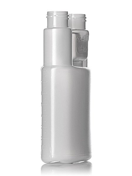 8 oz Natural-Colored HDPE Plastic Twin-Neck Bottle (requires 2 Caps) – B325