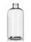 8 oz clear PET plastic squat boston round bottle with 24-410 neck finish