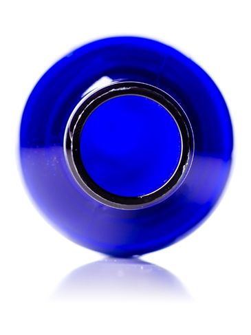 6 oz cobalt blue PET plastic cosmo round bottle with 24-410 neck finish