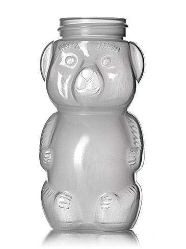 5 oz natural-colored LDPE plastic honey bear bottle (8 oz of honey) with 38-400 neck finish