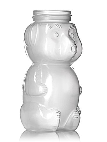 5 oz natural-colored LDPE plastic honey bear bottle (8 oz of honey) with 38-400 neck finish