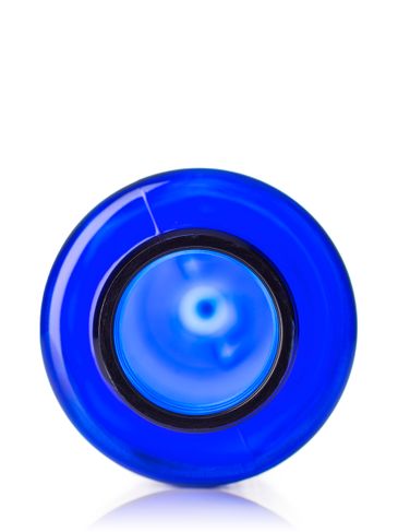 4 oz cobalt blue PET plastic slim cylinder round bottle with 24-410 neck finish