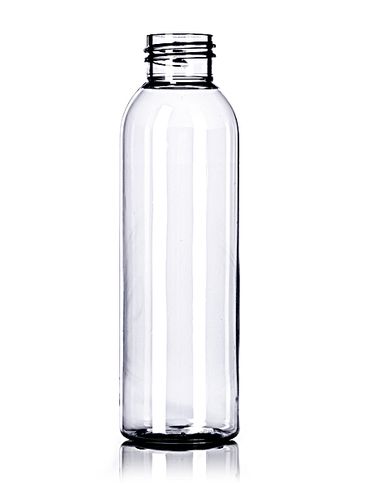 4 oz clear PET plastic cosmo round bottle with 24-410 neck finish