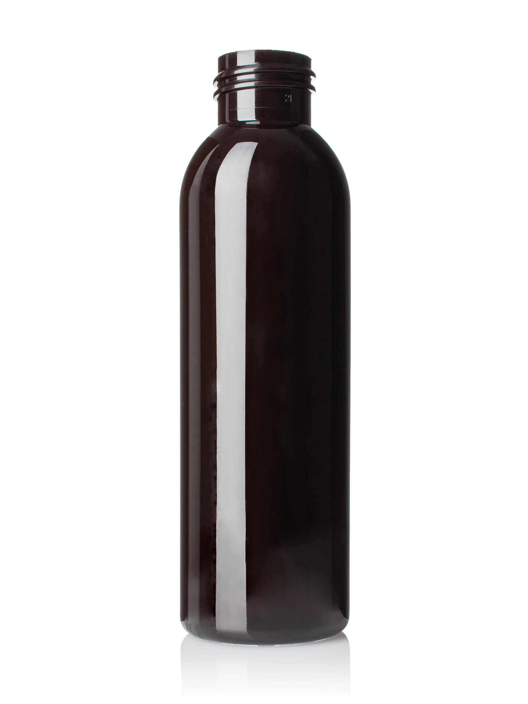 4 oz Dark Amber PET Plastic Cosmo Round Bottle – B344DA