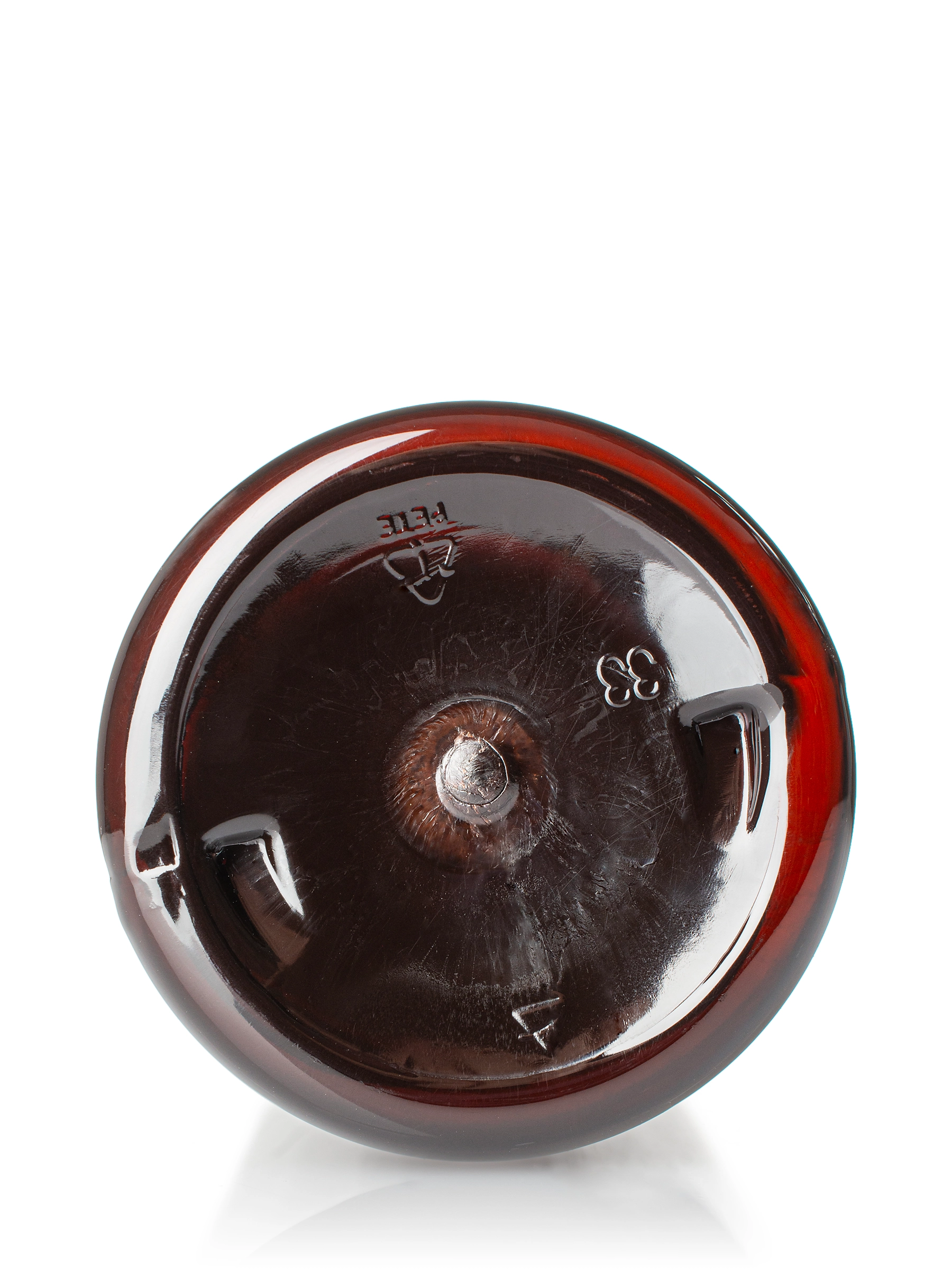 4 oz Dark Amber PET Plastic Cosmo Round Bottle – B344DA
