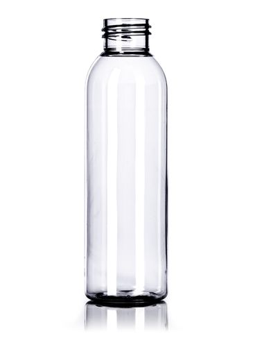 4 oz clear PET plastic cosmo round bottle with UV inhibitor and 24-410 neck finish