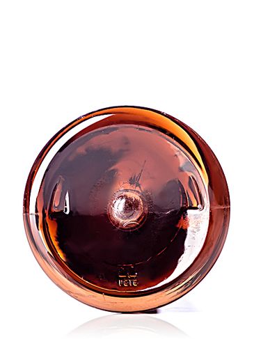 4 oz amber PET plastic cosmo round bottle with 24-410 neck finish