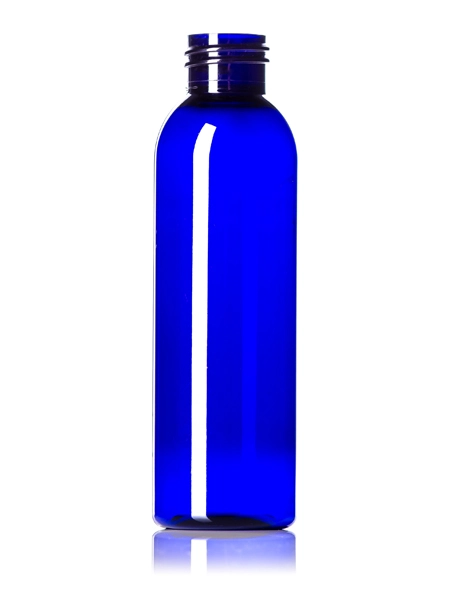 4 oz Cobalt Blue PET Plastic Cosmo Round Bottle – B345C