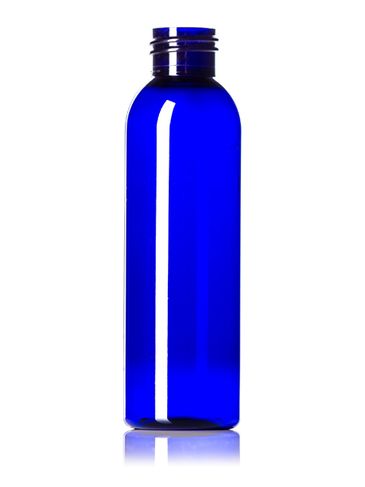 4 oz cobalt blue PET plastic cosmo round bottle with 24-410 neck finish