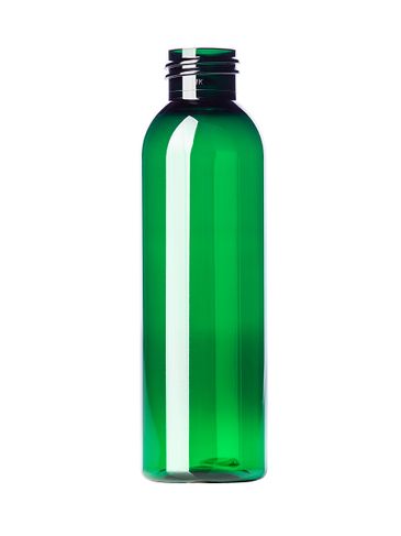 4 oz green PET plastic cosmo round bottle with 24-410 neck finish