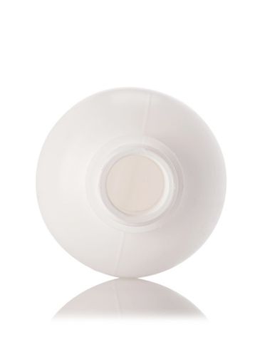 4 oz white LDPE plastic boston round bottle with cello ring with 20-410 neck finish