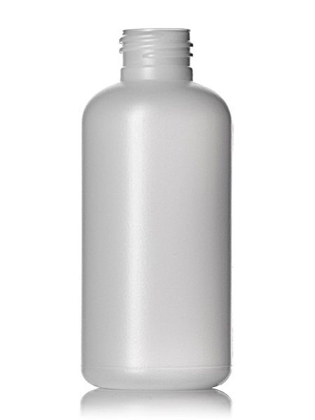 4 oz Natural-Colored HDPE Plastic Boston Round Bottle – B349