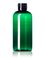4 oz green PET plastic boston round bottle with 24-410 neck finish