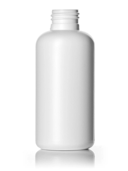 4 oz White HDPE Plastic Boston Round Bottle – B350
