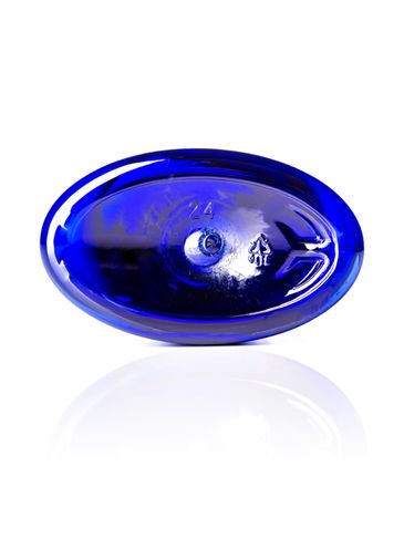 4 oz cobalt blue PET plastic capri oval bottle with 24-410 neck finish