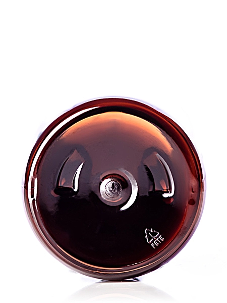 4 oz Amber PET Plastic Modern Round Bottle – B356A