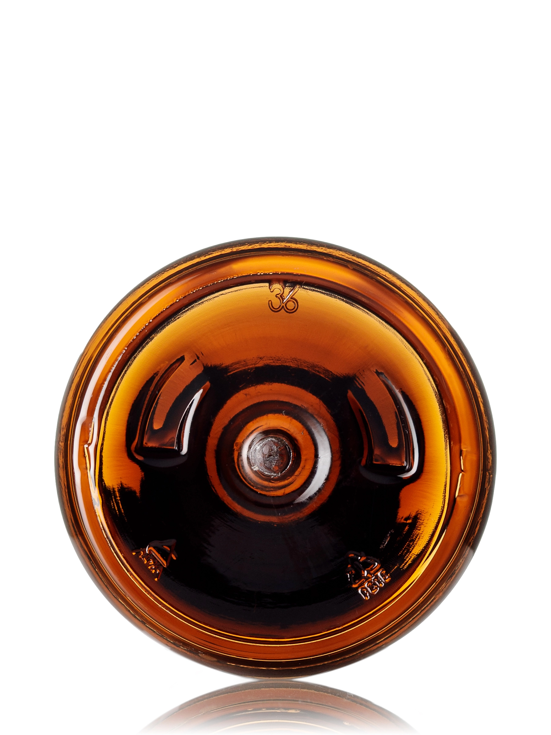 4 oz Amber PET Plastic Modern Round Bottle – B356AM