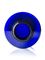 4 oz cobalt blue PET plastic modern round bottle with 24-400 neck finish