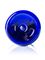 4 oz cobalt blue PET plastic modern round bottle with 24-400 neck finish