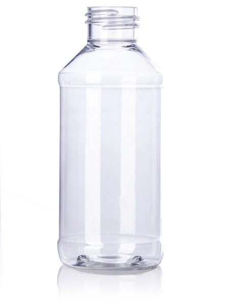 4 oz Clear PET Plastic Modern Round Bottle – B356D