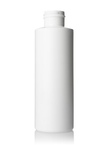 4 oz white HDPE plastic cylinder round bottle with 24-410 neck finish