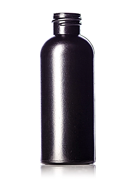 2 oz Black HDPE Plastic Diamond Round Bottle – B366B