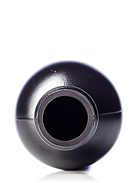 2 oz Black HDPE Plastic Diamond Round Bottle – B366B
